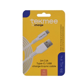 Tekmee 2 meter ladekabel Type-C / USB kabel