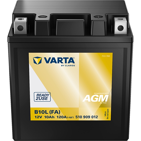 Varta 510 909 012 Powersports AGM Active MC batteri 12 volt 10Ah (+pol til højre)