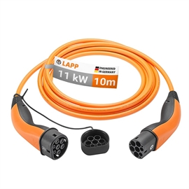 Orange Type 2 ladekabel 10 m 11 kW