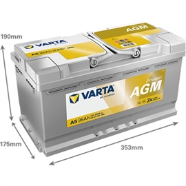 Varta A5 XEV Silver Dynamic AGM bilbatteri 12V 95Ah 595 901 085