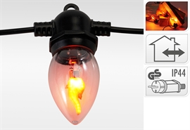 Lyskæde med Flammepærer 3,6 m, Sort