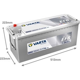 Varta B90 ProMotive EFB Bilbatteri 12V 190Ah 690 500 105