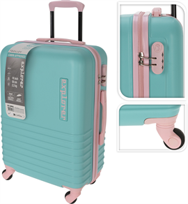 Kuffert 28 liter Mintgrøn/Pink (håndbagage)