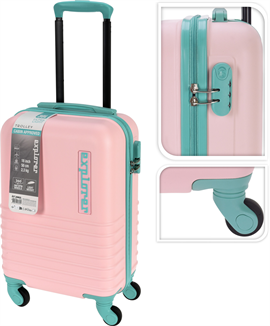 Kuffert 28 liter Pink/Mintgrøn (håndbagage)