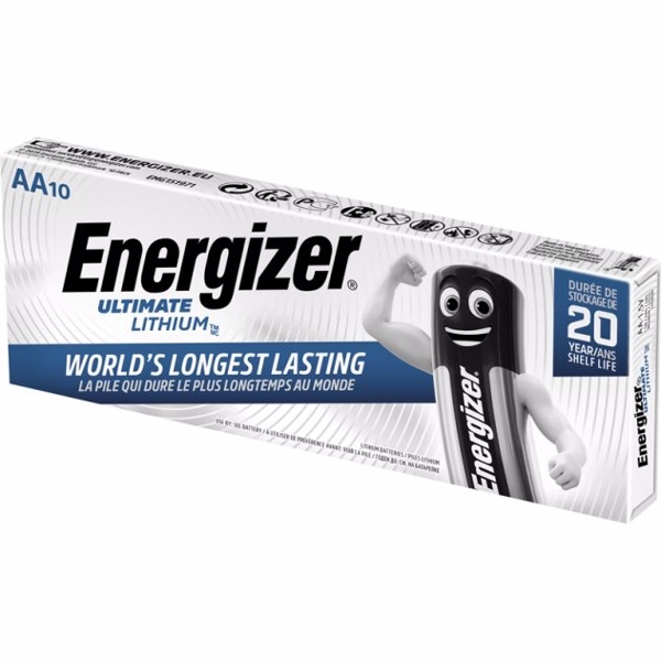 Energizer L91 / AA Lithium batterier til kamera 10 pak