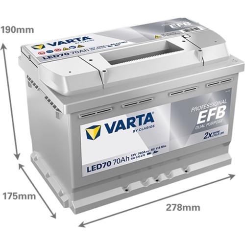 Varta LED70 Professional Dual Purpose EFB Bilbatteri 12V 70Ah 930070076