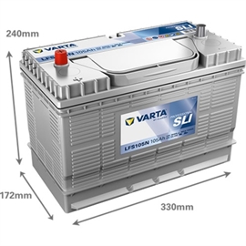 Varta LFS105N Professional Dual Purpose 12V 105Ah 820054080 bilbatteri