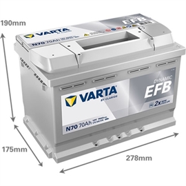 Varta N70 Blue Dynamic EFB Bilbatteri 12V 70Ah 570 500 076