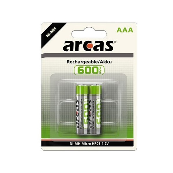 Arcas LR03 / AAA Genopladelige batterier 600 mAh (2 stk)