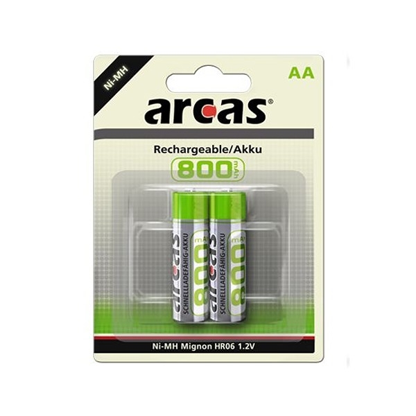 Arcas LR06/AA Genopladelige batterier 800 mAh (2 stk)