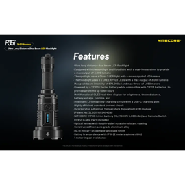 Nitecore P35i Genopladelig lygte 3000Lumen 