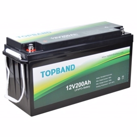 Topband Lithium batteri 12volt 200Ah (Kan kobles til 48V)