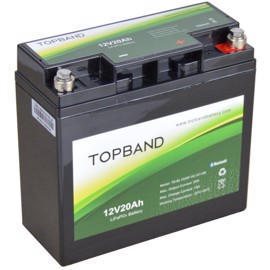 Topband Lithium batteri 12volt 20Ah med app overvågning