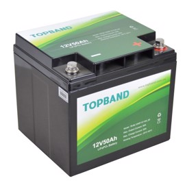 Topband Lithium batteri 12volt 50Ah (Kan kobles til 48V)