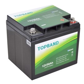 Topband Lithium batteri 12volt 50Ah med app overvågning 