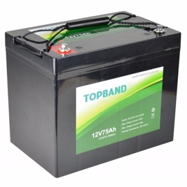 Topband Lithium batteri 12volt 75Ah (Kan kobles til 48V)