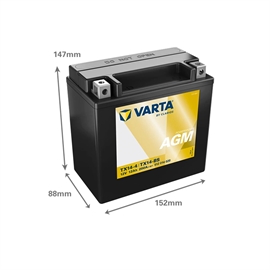 Varta 512 014 020 Powersports MC batteri 12V 12Ah (+pol i venstre side)