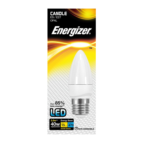 Energizer E27 LED Kertepære 5,9w 470Lumen (40w)