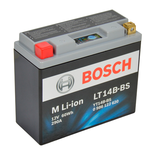 Bosch MC lithium batteri LT14B-BS 12volt 5Ah +pol til Venstre