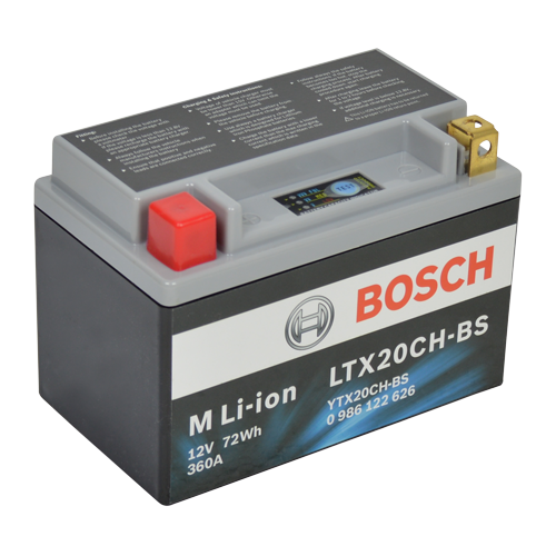 Bosch MC lithium batteri LTX20CH-BS 12volt 6Ah +pol til Venstre