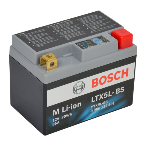 Bosch MC lithium batteri LTX5L-BS 12volt 1,6Ah +pol til højre