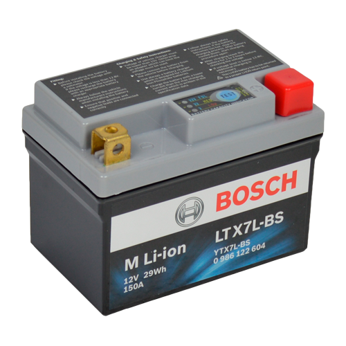 Bosch MC lithium batteri LTX7L-BS 12volt 2,4Ah +pol til højre