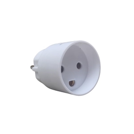 Hybridstikprop: adapter fra dansk jord til Schuko stik