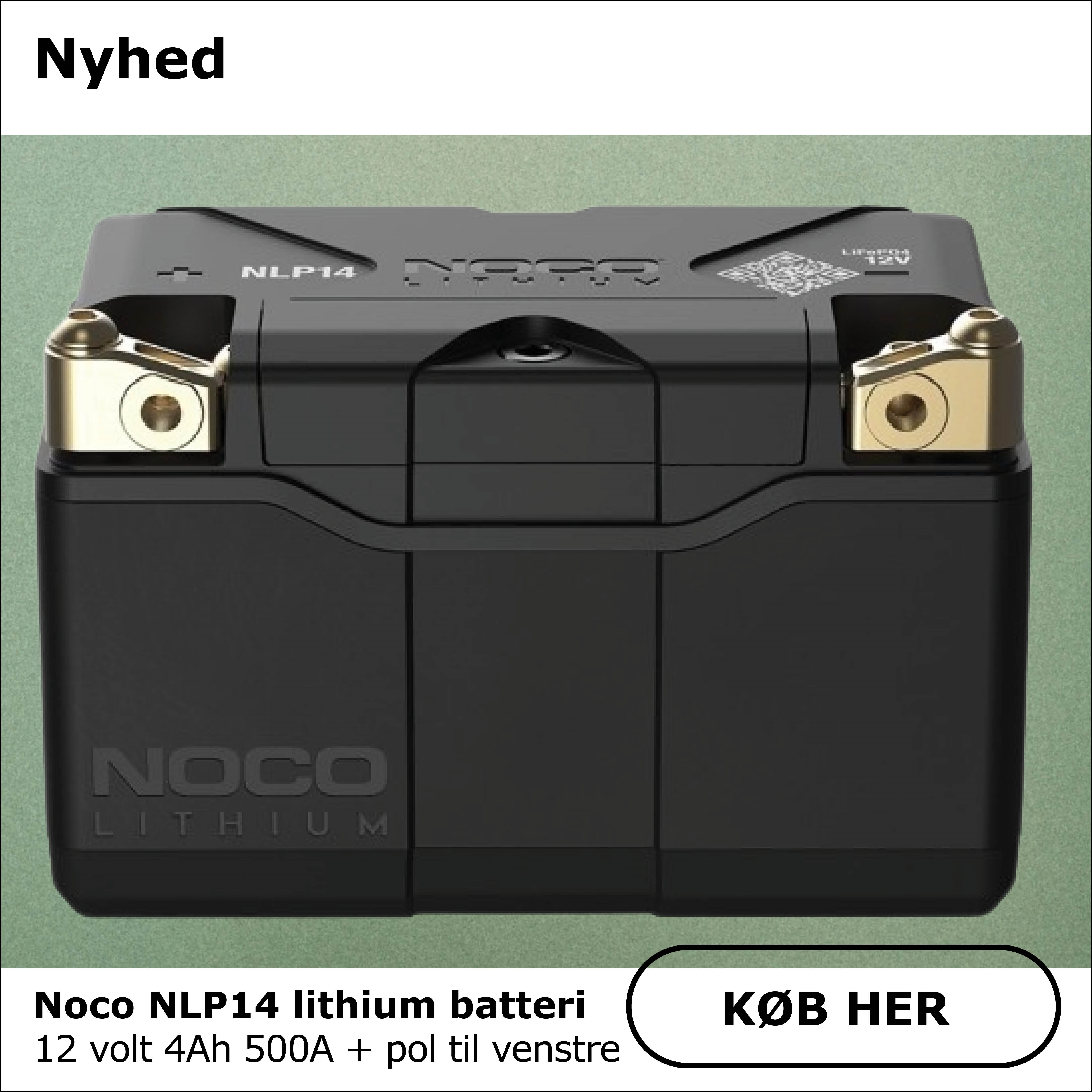 Noco NLP14 Lithium batteri 12volt 4Ah 500A +pol til Venstre
