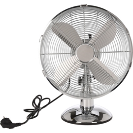 Bordventilator med vandret oscillation, vinge Ø: 33 cm, krom