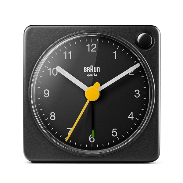 Braun BC02XB analogt rejsevækkeur med lys og snooze, sort