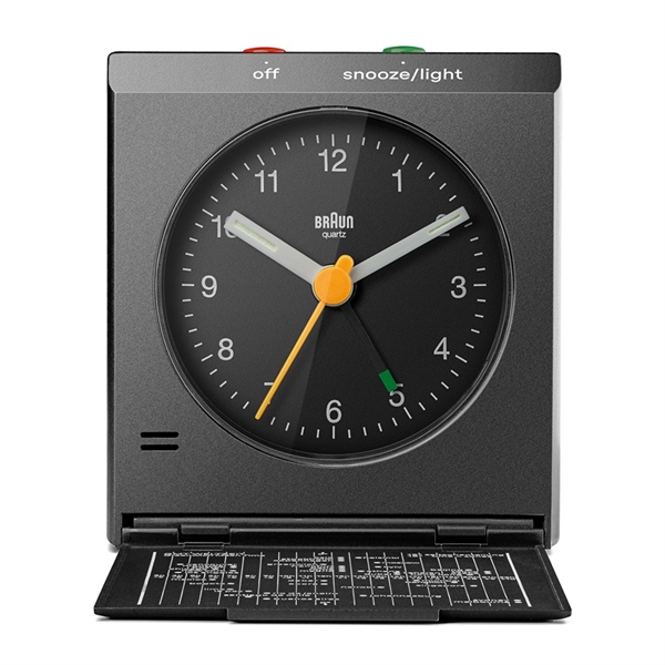 Braun BC05B analogt rejsevækkeur med klap - sort
