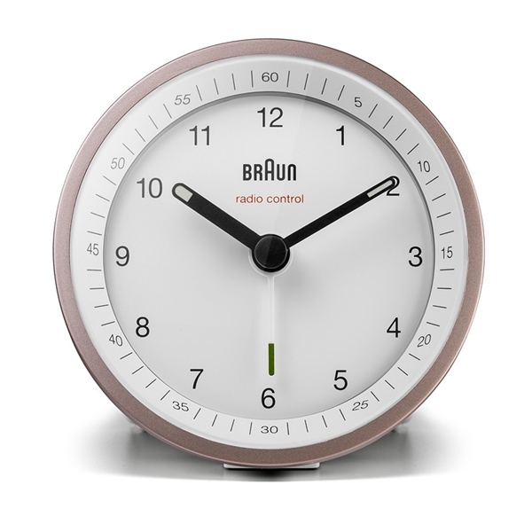 Braun BC07PW-DCF radiostyret analogt vækkeur i rosa/hvid