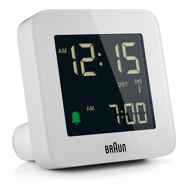 Braun BC09W-DCF radiostyret digitalt vækkeur, hvid