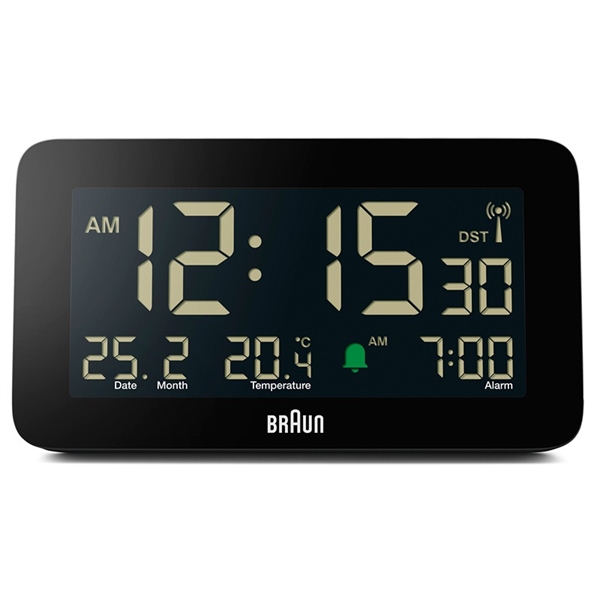 Braun BC10B-DCF radiostyret digitalt vækkeur i sort