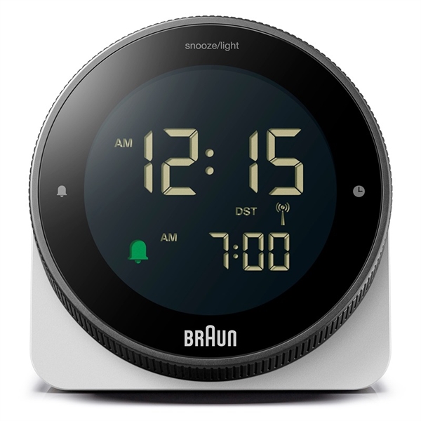Braun BC24W-DCF radiostyret digitalt vækkeur, hvid
