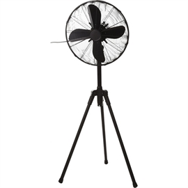 Gulvventilator med horisontal oscillation, justerbar højde 112-155 cm, sort