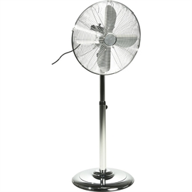 Gulvventilator med horisontal oscillation og justerbar højde (120 cm) i krom