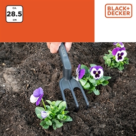 Black+Decker håndrive 28,5 cm til have - sort/orange
