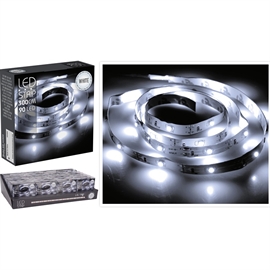 Batteridrevet LED Strip 3 m med 90 LED – Kold Hvid