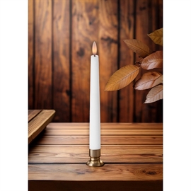 LED Stagelys med 3D-Flamme og Fjernbetjening Hvid H: 24,5 cm, 4 stk.