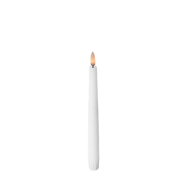LED Stagelys med 3D-Flamme og Fjernbetjening Hvid H: 24,5 cm, 4 stk.