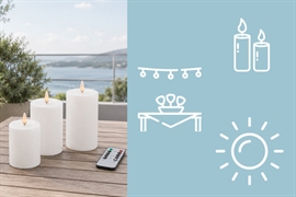 Udendørs LED stearinlys – hygge til terrasse og have