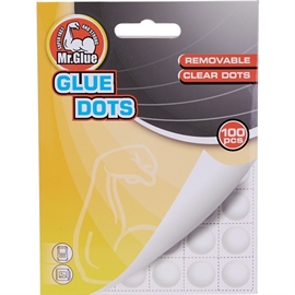 Mr. Glue Glue Dots, dobbeltklæbende limprikker, 100 stk.