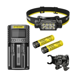 Nitecore HC65 UHE pandelampe sæt med NL1840HP, UM2 og BM06