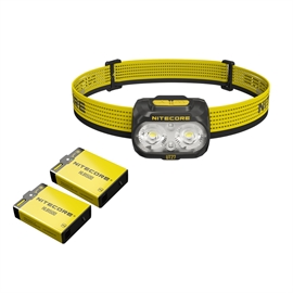 Nitecore UT27 Pro 2025 MCT Sort/Gul Pandelampe - sæt med 1 ekstra HLB1500 batteri