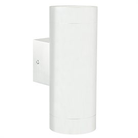 Nordlux Tin Maxi udendørs væglampe med up- og downlight, IP54, hvid