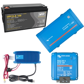 Victron 150Ah Lithium Pakkeløsning med 1200W Inverter