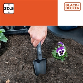 Black+Decker planteskovl 30,5 cm til have - sort/orange