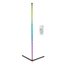Grundig LED hjørnelampe 140 cm - RGB gulvlampe, sort