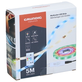 Grundig LED lysbånd 5 meter med 450 LED, sensor og flerfarvet lys